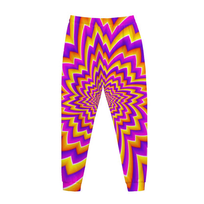 Yellow Expansion Moving Optical Illusion Jogger Pants