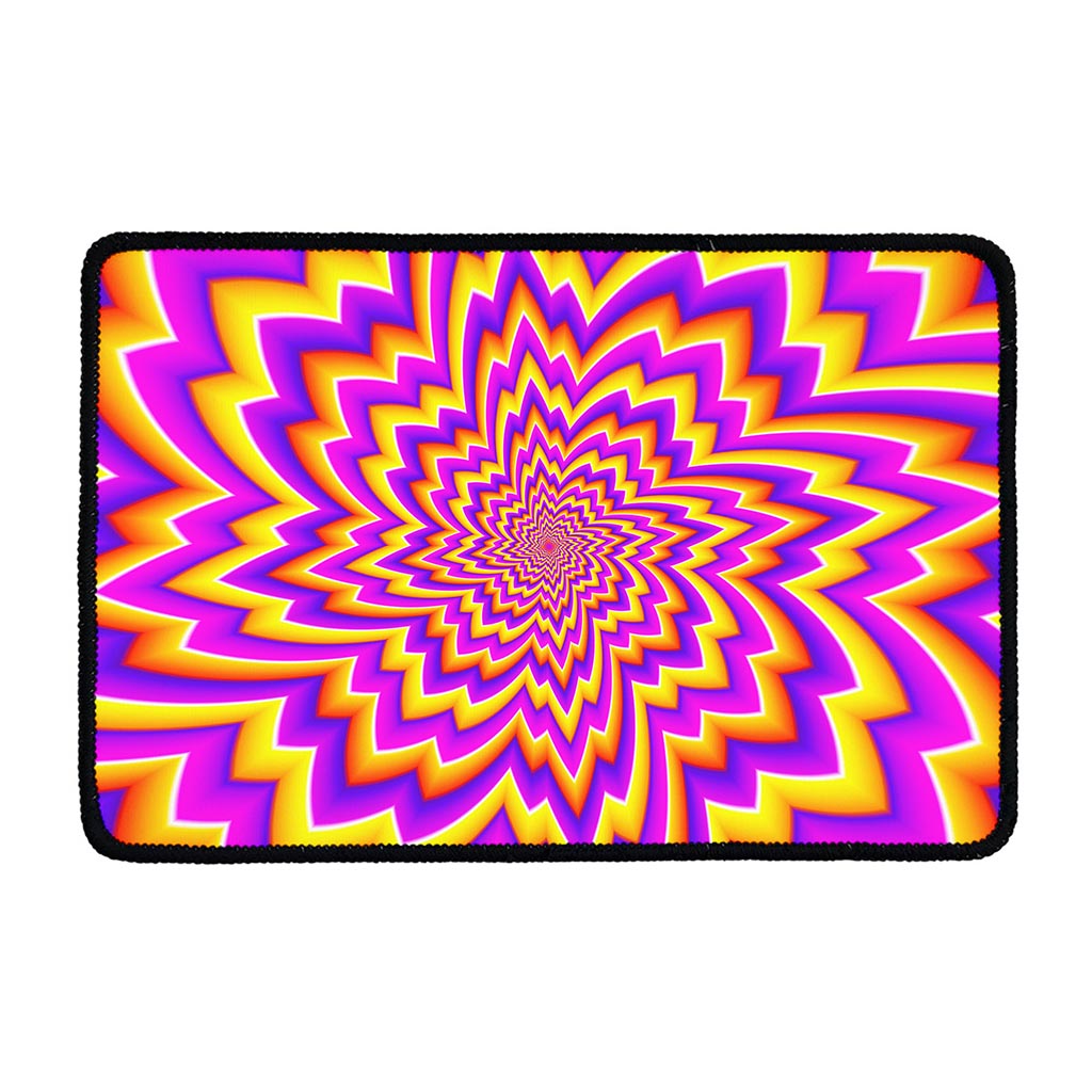Yellow Expansion Moving Optical Illusion Kitchen Mat