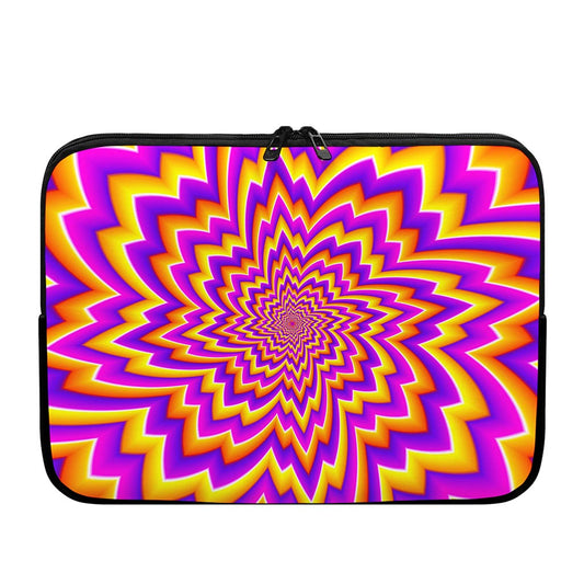Yellow Expansion Moving Optical Illusion Laptop Sleeve