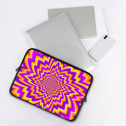 Yellow Expansion Moving Optical Illusion Laptop Sleeve