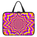 Yellow Expansion Moving Optical Illusion Laptop Sleeve With Handle