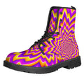 Yellow Expansion Moving Optical Illusion Lace-Up Boots