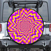 Yellow Expansion Moving Optical Illusion Leather Spare Tire Cover