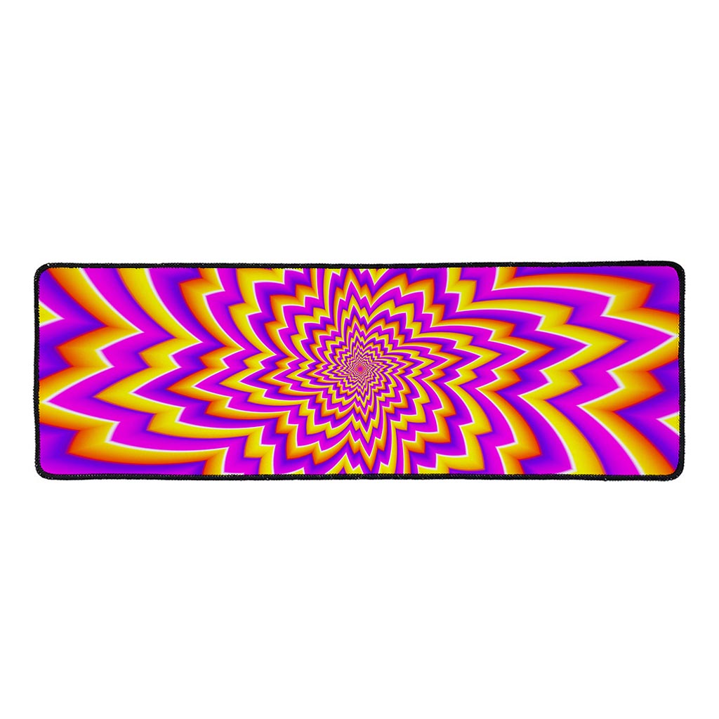 Yellow Expansion Moving Optical Illusion Long Kitchen Mat