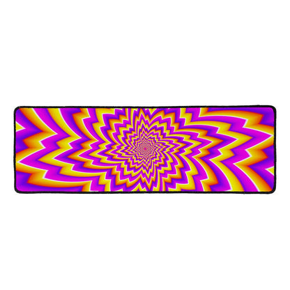 Yellow Expansion Moving Optical Illusion Long Kitchen Mat