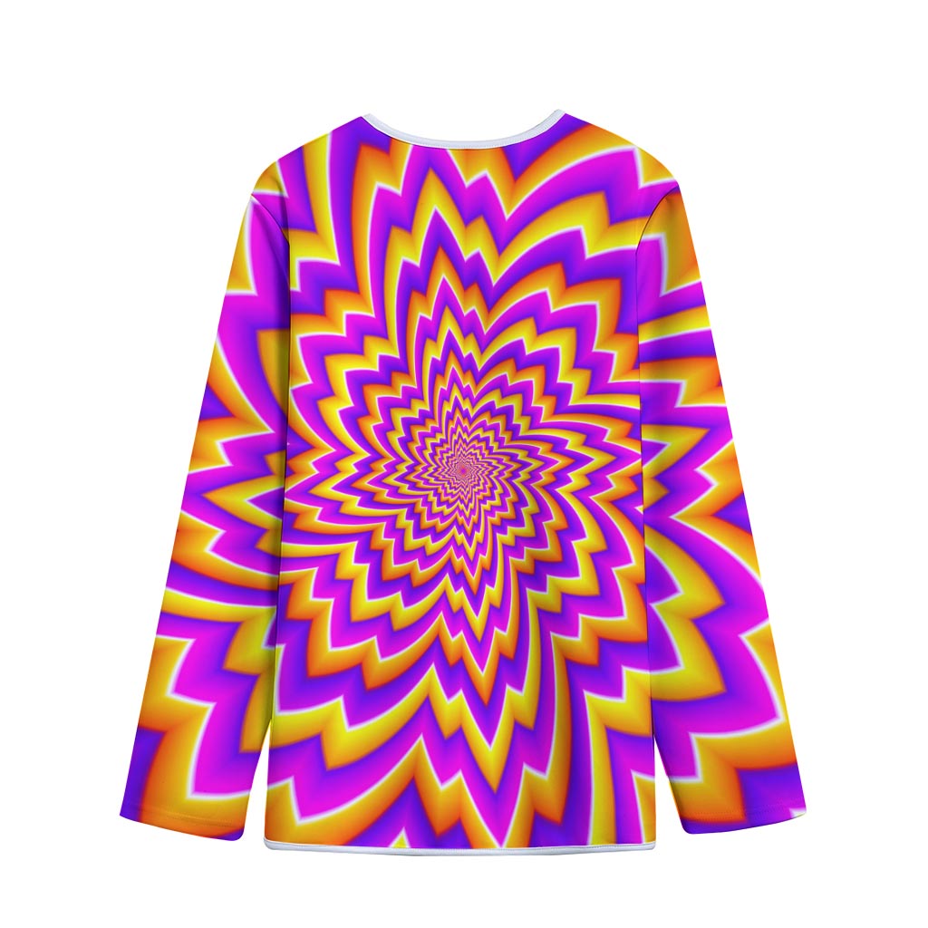 Yellow Expansion Moving Optical Illusion Long Sleeve Short Coat
