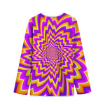 Yellow Expansion Moving Optical Illusion Long Sleeve Short Coat