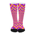 Yellow Expansion Moving Optical Illusion Long Socks