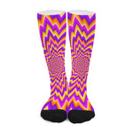 Yellow Expansion Moving Optical Illusion Long Socks