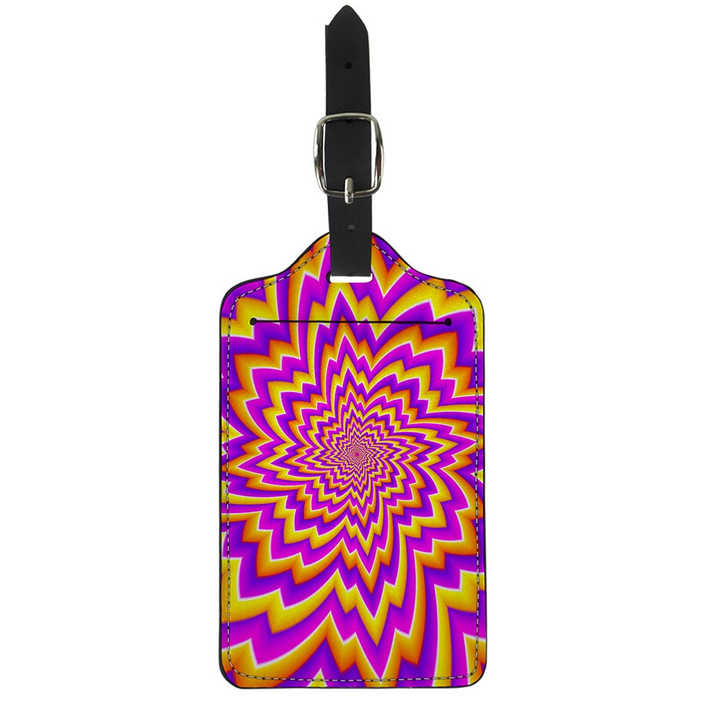 Yellow Expansion Moving Optical Illusion Luggage Tag