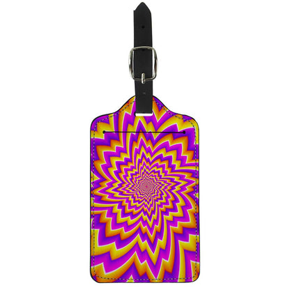 Yellow Expansion Moving Optical Illusion Luggage Tag