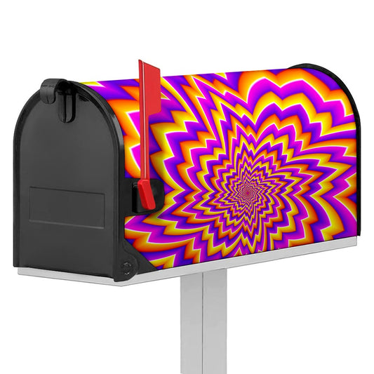 Yellow Expansion Moving Optical Illusion Mailbox Cover
