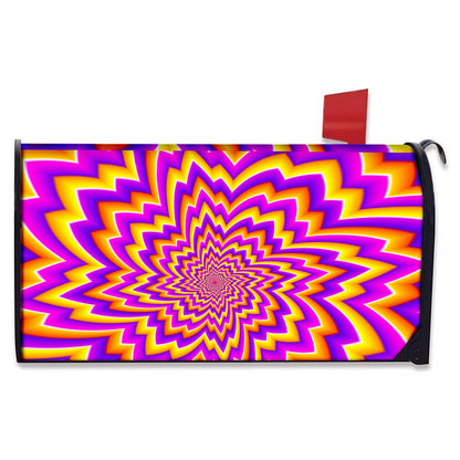 Yellow Expansion Moving Optical Illusion Mailbox Cover
