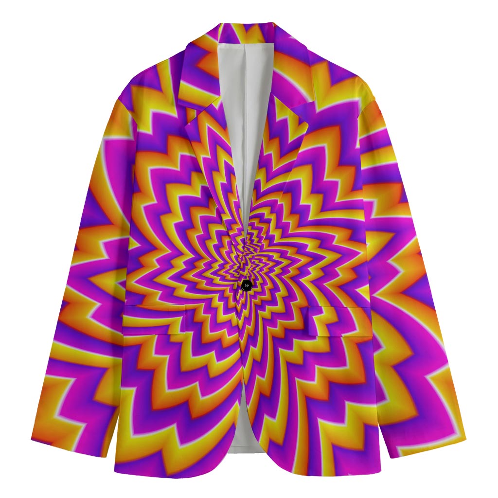 Yellow Expansion Moving Optical Illusion Men's Blazer