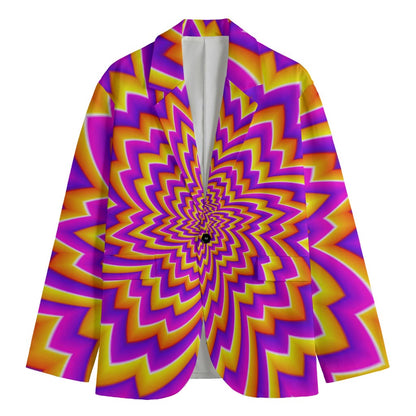 Yellow Expansion Moving Optical Illusion Men's Blazer