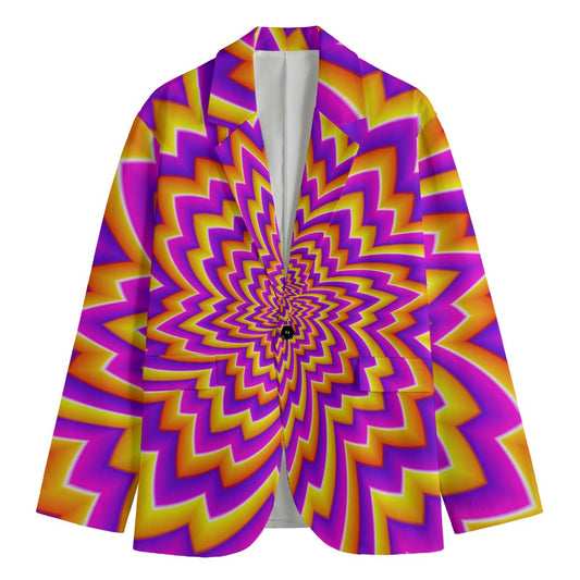 Yellow Expansion Moving Optical Illusion Men's Blazer