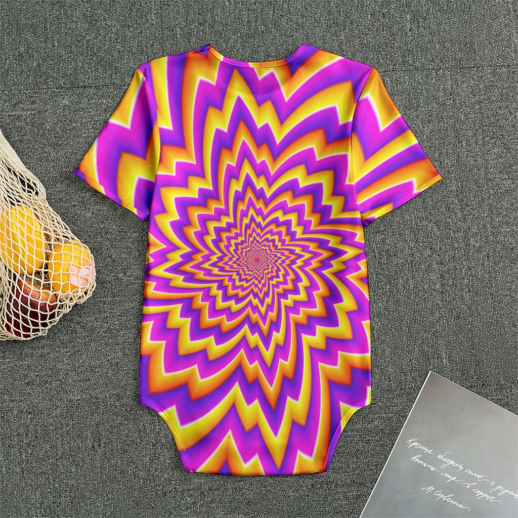 Yellow Expansion Moving Optical Illusion Men's Bodysuit