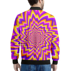 Yellow Expansion Moving Optical Illusion Men's Bomber Jacket