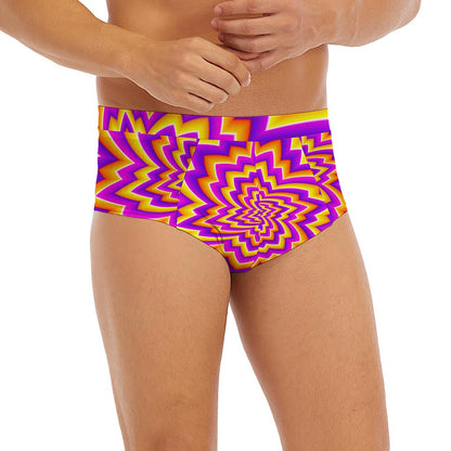 Yellow Expansion Moving Optical Illusion Men's Briefs