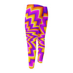 Yellow Expansion Moving Optical Illusion Men's Compression Pants