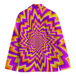 Yellow Expansion Moving Optical Illusion Men's Cotton Blazer