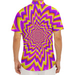 Yellow Expansion Moving Optical Illusion Men's Deep V-Neck Shirt