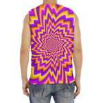Yellow Expansion Moving Optical Illusion Men's Fitness Tank Top