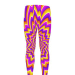 Yellow Expansion Moving Optical Illusion Men's leggings