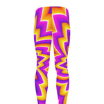 Yellow Expansion Moving Optical Illusion Men's leggings