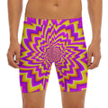 Yellow Expansion Moving Optical Illusion Men's Long Boxer Briefs