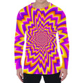Yellow Expansion Moving Optical Illusion Men's Long Sleeve T-Shirt