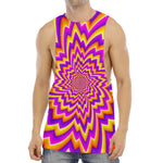 Yellow Expansion Moving Optical Illusion Men's Muscle Tank Top