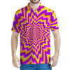 Yellow Expansion Moving Optical Illusion Men's Polo Shirt