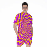 Yellow Expansion Moving Optical Illusion Men's Rompers