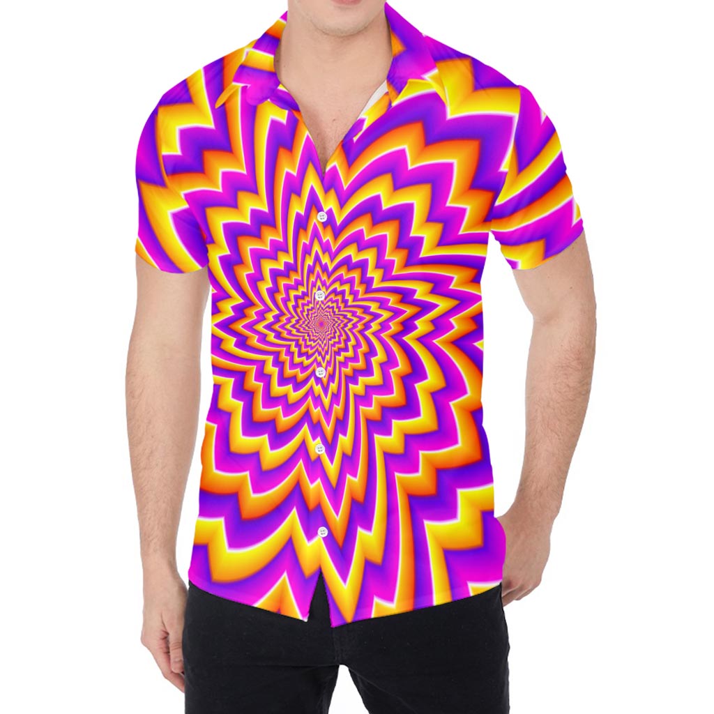 Yellow Expansion Moving Optical Illusion Men's Shirt