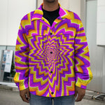 Yellow Expansion Moving Optical Illusion Men's Shirt Jacket