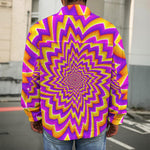 Yellow Expansion Moving Optical Illusion Men's Shirt Jacket