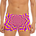 Yellow Expansion Moving Optical Illusion Men's Short Boxer Briefs