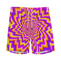 Yellow Expansion Moving Optical Illusion Men's Athletic Shorts