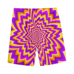 Yellow Expansion Moving Optical Illusion Men's Sports Shorts