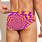 Yellow Expansion Moving Optical Illusion Men's Swim Briefs