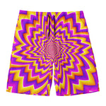 Yellow Expansion Moving Optical Illusion Men's Swim Trunks