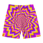 Yellow Expansion Moving Optical Illusion Men's Swim Trunks