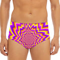 Yellow Expansion Moving Optical Illusion Men's Triangle Swim Briefs