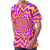 Yellow Expansion Moving Optical Illusion Men's Velvet T-Shirt