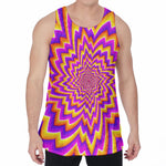 Yellow Expansion Moving Optical Illusion Men's Velvet Tank Top