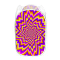 Yellow Expansion Moving Optical Illusion Mesh Laundry Hamper