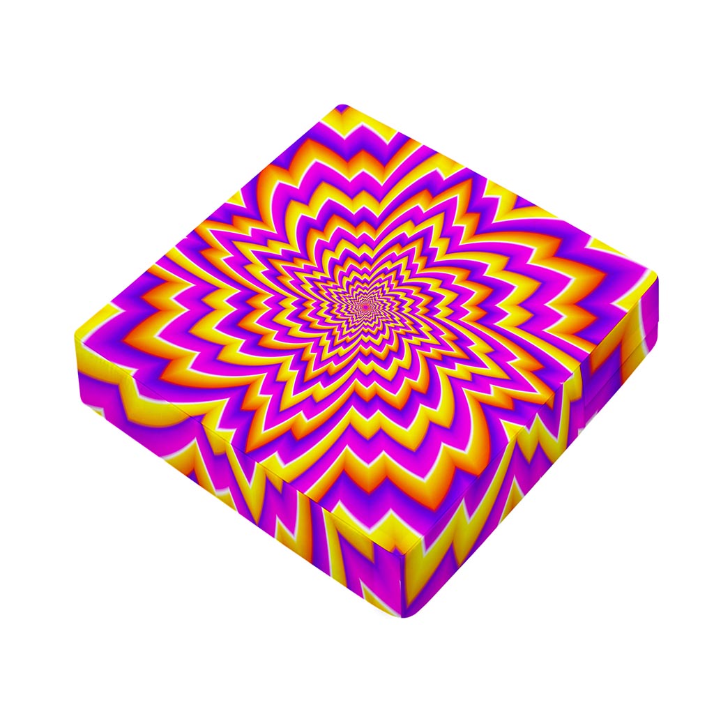 Yellow Expansion Moving Optical Illusion Outdoor Seat Cushion Cover
