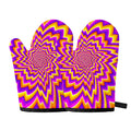 Yellow Expansion Moving Optical Illusion Oven Mitts
