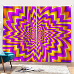 Yellow Expansion Moving Optical Illusion Pencil Pleat Curtains